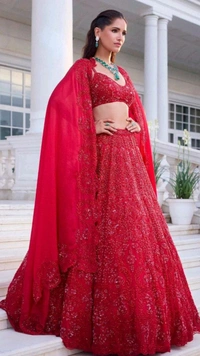 Hot Red Colour Heavy Sequence Work Lehenga Choli
 - Red, Free Size