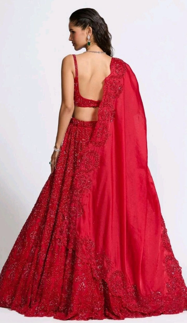 Hot Red Colour Heavy Sequence Work Lehenga Choli
 - Red, Free Size