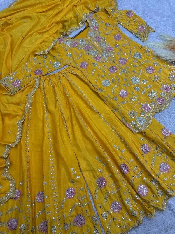 SALWAR KAMEEZ WOMEN INDIAN WEDDING PARTY WEAR DRESS BOLLYWOOD SUIT KURTI SHARARA - Yellow Sea, L
