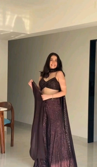 
Shyla Indo Western Outfit - Eggplant, XXL
