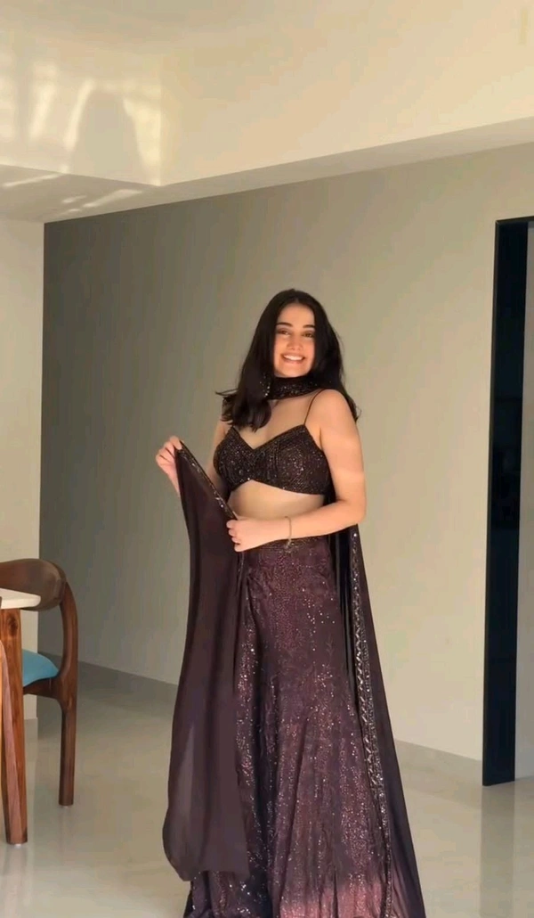 
Shyla Indo Western Outfit - Eggplant, XXL