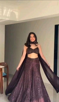 
Shyla Indo Western Outfit - Eggplant, XXL