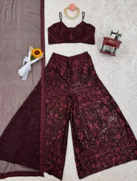 
Shyla Indo Western Outfit - Crater Brown, XXL