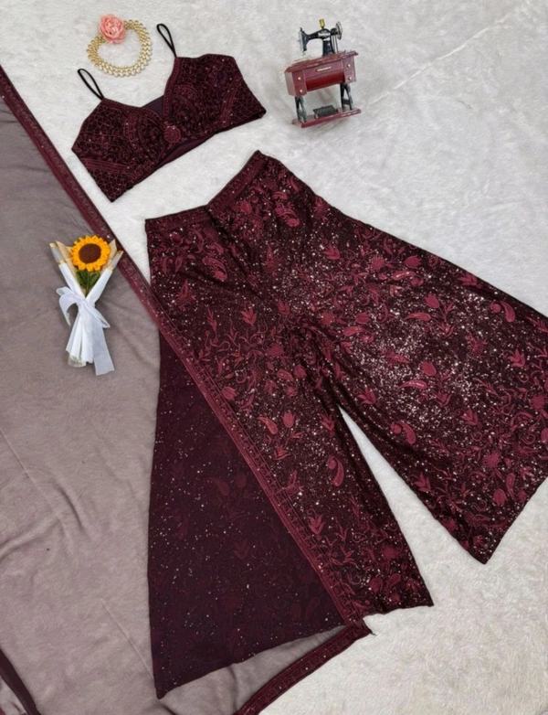 
Shyla Indo Western Outfit - Crater Brown, XXL