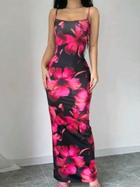 Women Bodycon Multicolor Maxi/Full Length
Dress - Multicolor, M