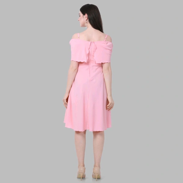 Women A-line Pink Above. Knee/Mid Thigh Length Dress
 - Pink Lace, M