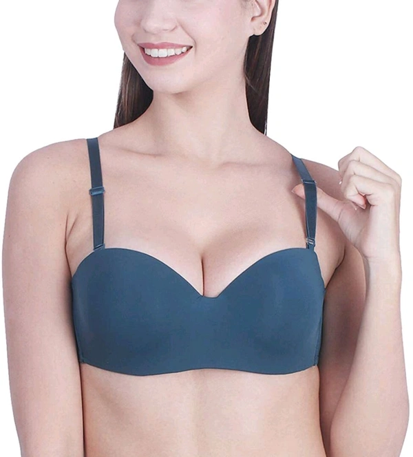 Women T-Shirt Lightly Padded Bra (Red)
 - Green, 34A