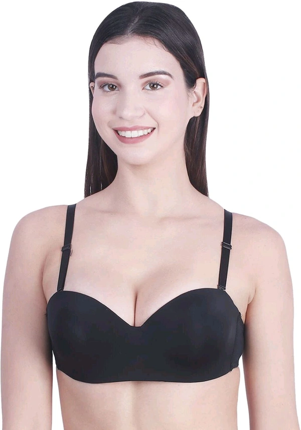 Women T-Shirt Lightly Padded Bra (Red)
 - Black, 34A