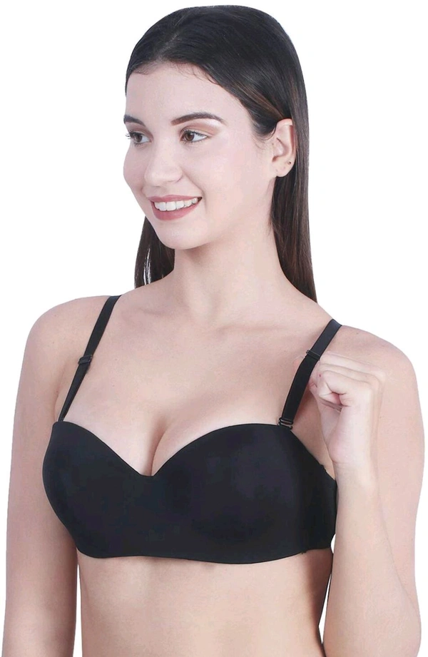 Women T-Shirt Lightly Padded Bra (Red)
 - Black, 34A
