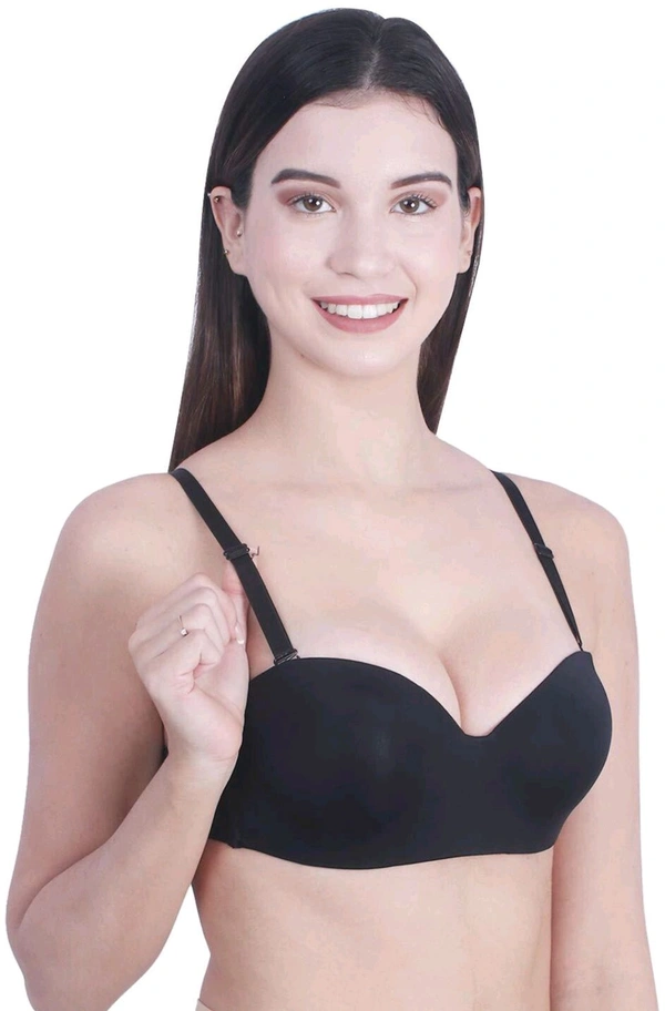 Women T-Shirt Lightly Padded Bra (Red)
 - Black, 34A