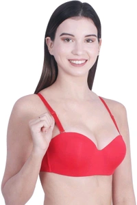 Women T-Shirt Lightly Padded Bra (Red)
 - Red, 30B