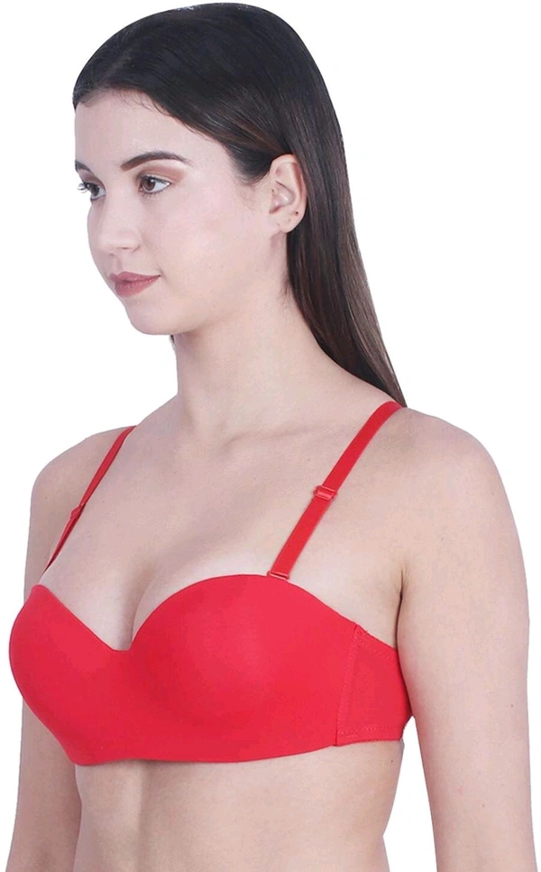 Women T-Shirt Lightly Padded Bra (Red)
 - Red, 30B