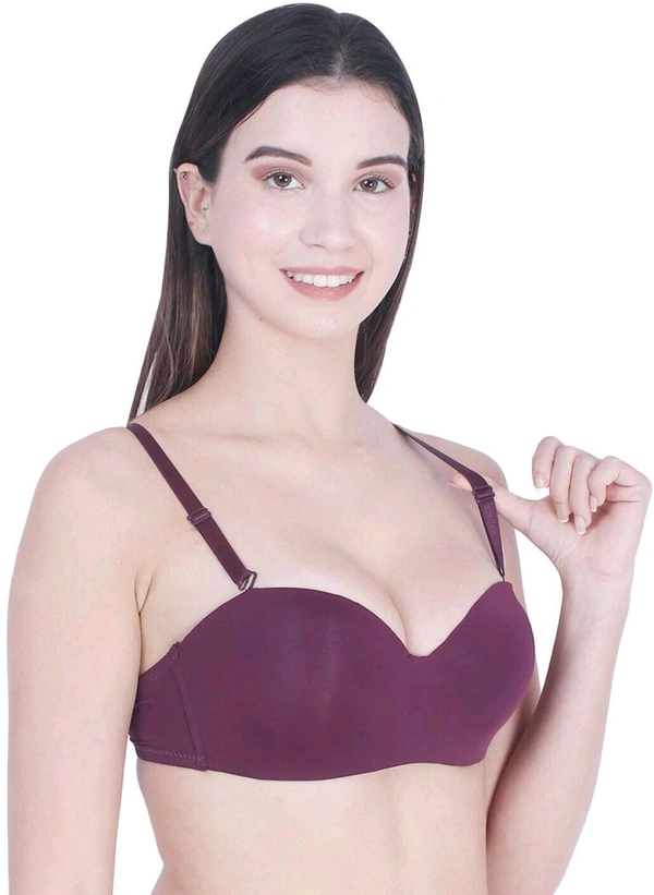 Women T-Shirt Lightly Padded Bra (Red)
 - purple, 30B