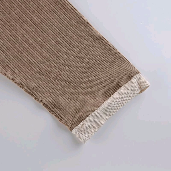 Korean Style T-shirt With Collar Style Cotton Blend Crop Top - Sand Dune, S