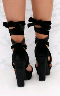 Strappy Open-Toe Chunky Heele... - Black, 4