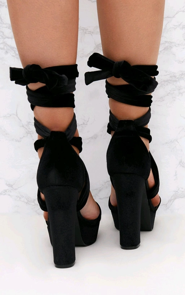 Strappy Open-Toe Chunky Heele... - Black, 4