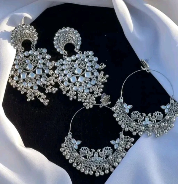 Premium Quality Top Trending. Peacock Earring Alloy Drops & Danglers
 - White, Free Size