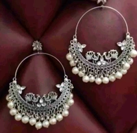 Premium Quality Top Trending. Peacock Earring Alloy Drops & Danglers
 - White, Free Size