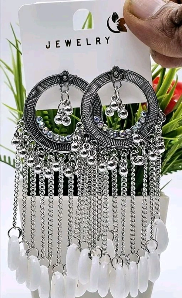 Fancy Earrings & Studs - silver, Free Size