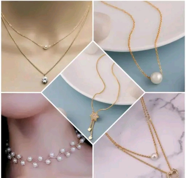 shimmering beautiful necklace combo for women and girls - Free Size