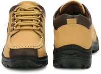 Outdoor Climber Stylish Lace Up Hiking & Trekking Shoes Boots For Men (Beige, 7) - Beige, IND-6