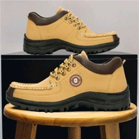 Outdoor Climber Stylish Lace Up Hiking & Trekking Shoes Boots For Men (Beige, 7) - Beige, IND-6