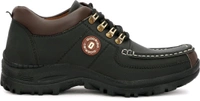 Outdoor Climber Stylish Lace Up Hiking & Trekking Shoes Boots For Men (Beige, 7) - Black, IND-9