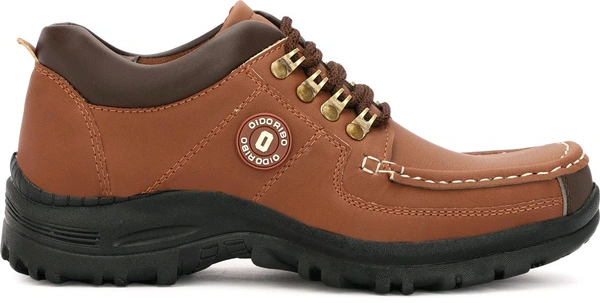 Outdoor Climber Stylish Lace Up Hiking & Trekking Shoes Boots For Men (Beige, 7) - Brown, IND-7