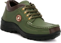 Outdoor Climber Stylish Lace Up Hiking & Trekking Shoes Boots For Men (Beige, 7) - Ovlie, IND-7