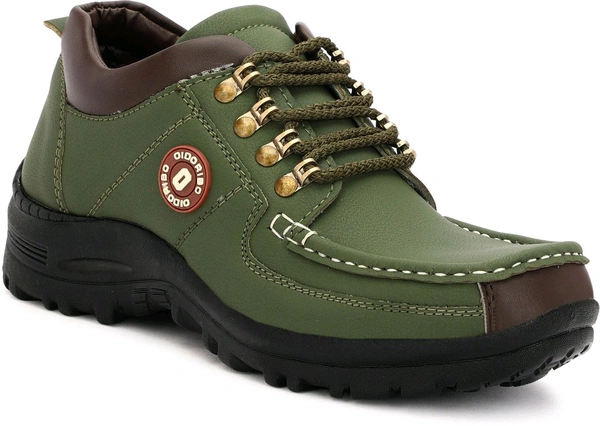 Outdoor Climber Stylish Lace Up Hiking & Trekking Shoes Boots For Men (Beige, 7) - Ovlie, IND-7