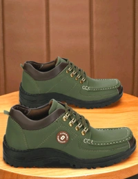 Outdoor Climber Stylish Lace Up Hiking & Trekking Shoes Boots For Men (Beige, 7) - Ovlie, IND-8