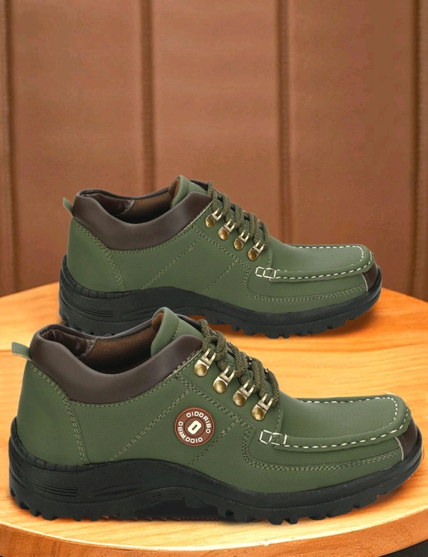 Outdoor Climber Stylish Lace Up Hiking & Trekking Shoes Boots For Men (Beige, 7) - Ovlie, IND-8