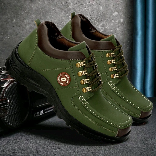 Outdoor Climber Stylish Lace Up Hiking & Trekking Shoes Boots For Men (Beige, 7) - Ovlie, IND-10