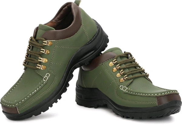Outdoor Climber Stylish Lace Up Hiking & Trekking Shoes Boots For Men (Beige, 7) - Ovlie, IND-10