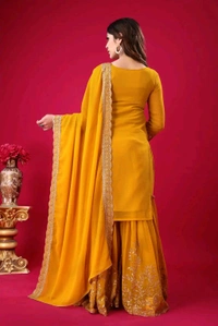 Amazing Yellow Color Faux Georgette With Embroidery Sequence Thread Work Salwar Suit
 - Buttercup, L