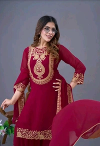 Amazing Yellow Color Faux Georgette With Embroidery Sequence Thread Work Salwar Suit
 - Siren, L