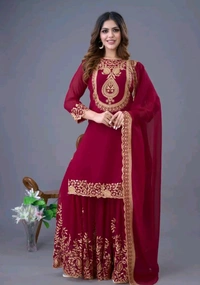 Amazing Yellow Color Faux Georgette With Embroidery Sequence Thread Work Salwar Suit
 - Siren, XXL