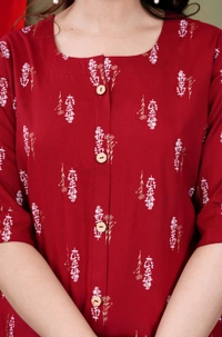Casual Roll Up Sleeves Printed Women Green, Yellow, White Top
 - Maroon, XL