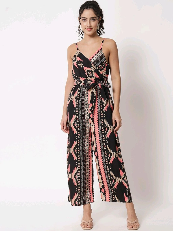 Striped Women Jumpsuit - Black, L