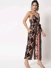 Striped Women Jumpsuit - Black, L