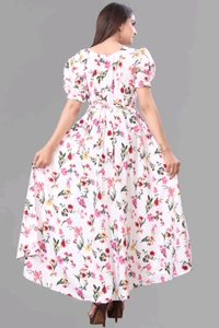 Women A-line Multicolor Maxi/Full Length Dress
 - Snuff, M