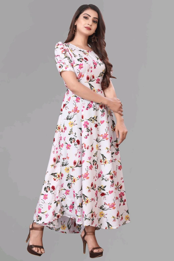 Women A-line Multicolor Maxi/Full Length Dress
 - Snuff, M