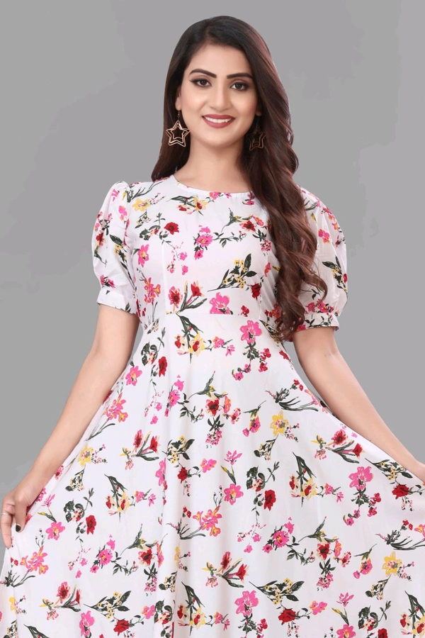Women A-line Multicolor Maxi/Full Length Dress
 - Snuff, 4XL