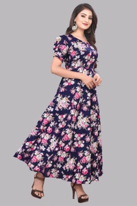 Women A-line Multicolor Maxi/Full Length Dress
 - Port Gore, S