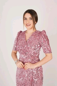 Partywear Bodycon Pink Dress
 - pink, XXL