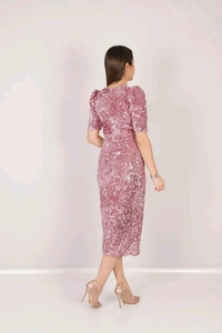 Partywear Bodycon Pink Dress
 - pink, XXL