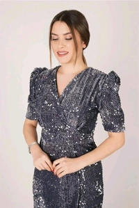 Partywear Bodycon Pink Dress
 - Grey, XXL