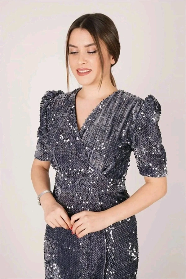 Partywear Bodycon Pink Dress
 - Grey, XXL