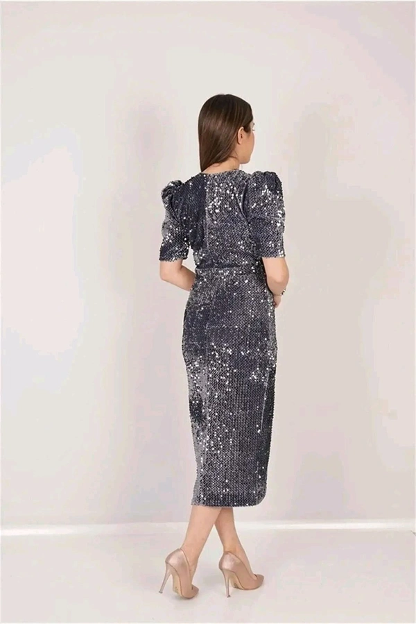 Partywear Bodycon Pink Dress
 - Grey, XXL