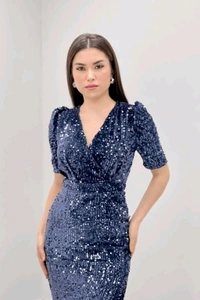 Partywear Bodycon Pink Dress
 - Blue, M